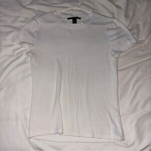 forever 21 ribbed plain white tee